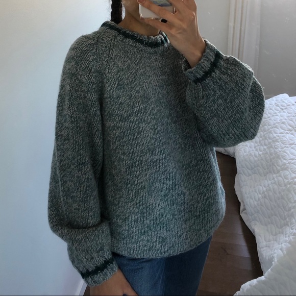 Oversized teal knit sweater - Picture 5 of 6